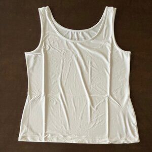 Susan Graver Women's Jersey Tank Top in White, Size L